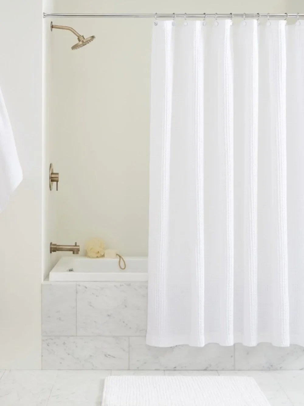 West Elm Waffle Shower Curtain - Extra Large 72” x 84” - White